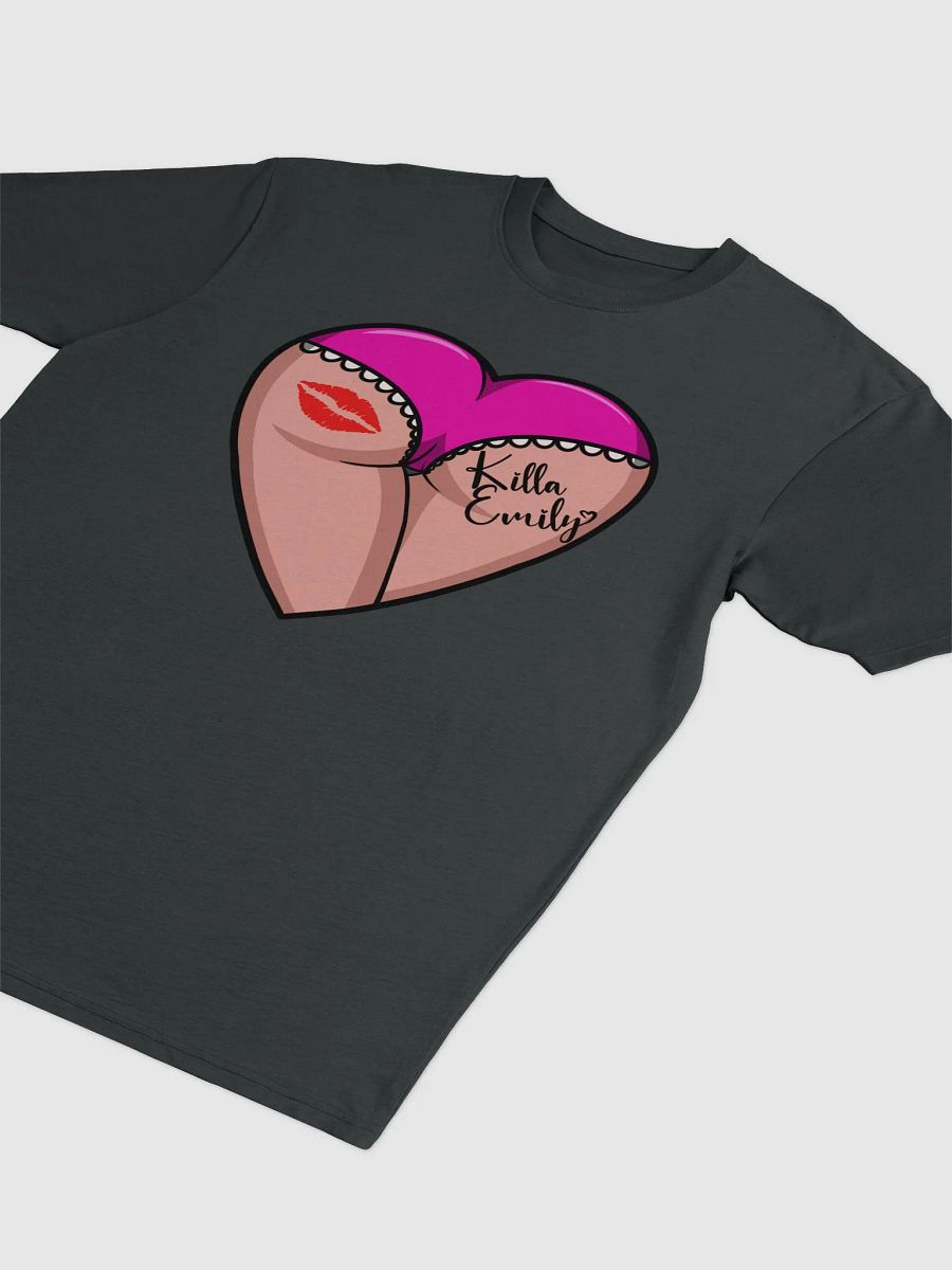 KILLA_EMILY DARK PINK HEART BUTT LOGO GREY TEE product image (3)