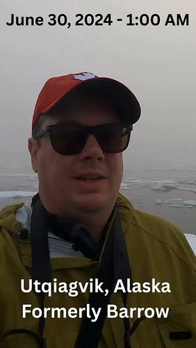 Walking the frozen shoreline of Utqiagvik at 1 AM under the midnight sun felt surreal—icebergs drifting, fog swirling, daylig...