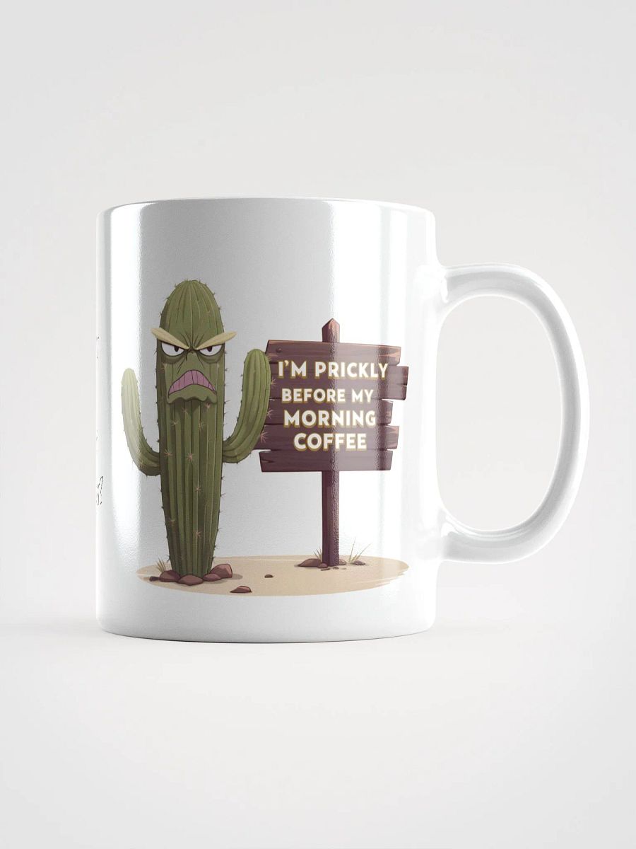 Grumpy Cactus Before Morning Coffee White Glossy Ceramic Mug product image (1)