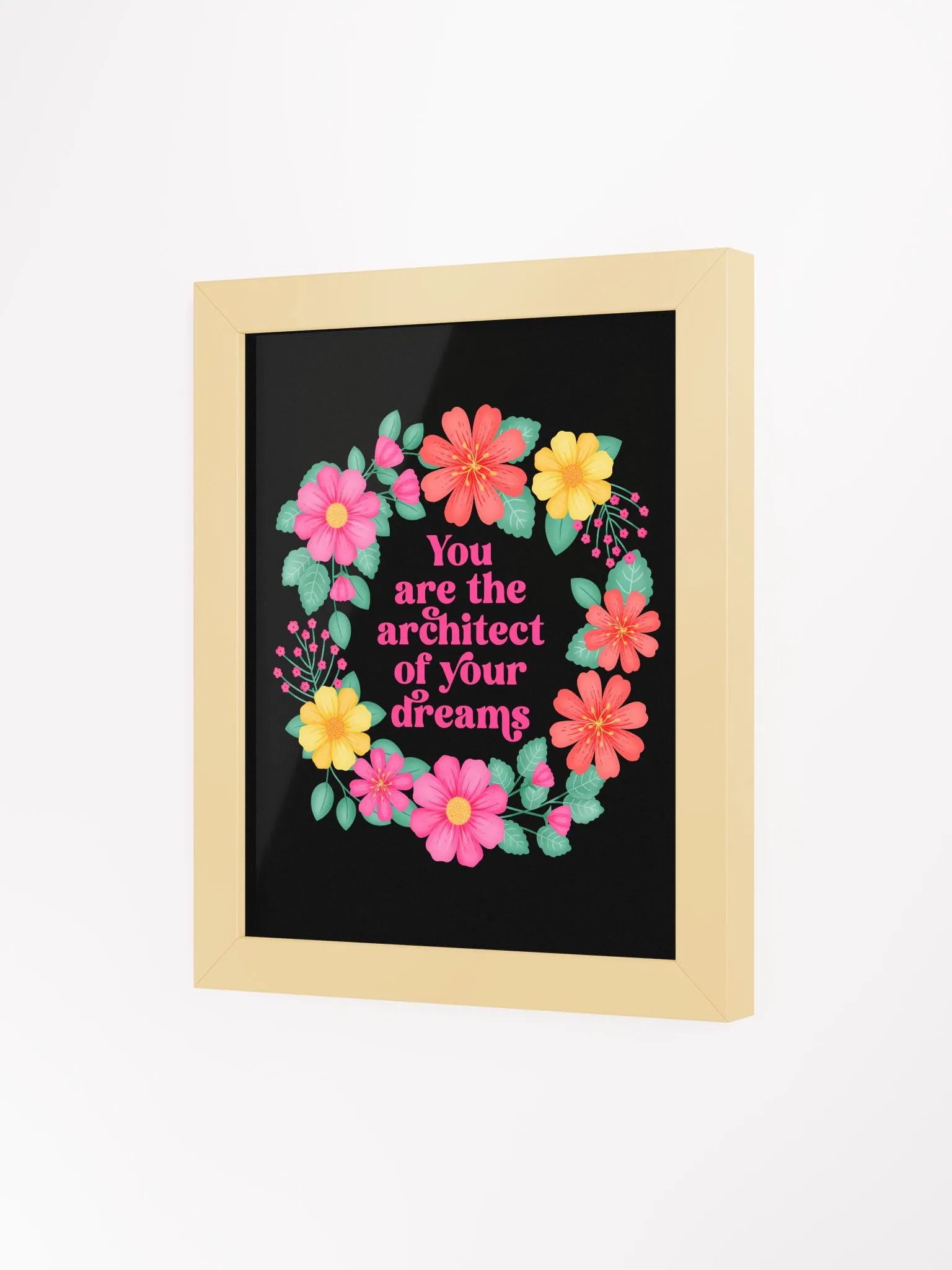 You are the architect of your dreams - Motivational Wall Art Black product image (3)