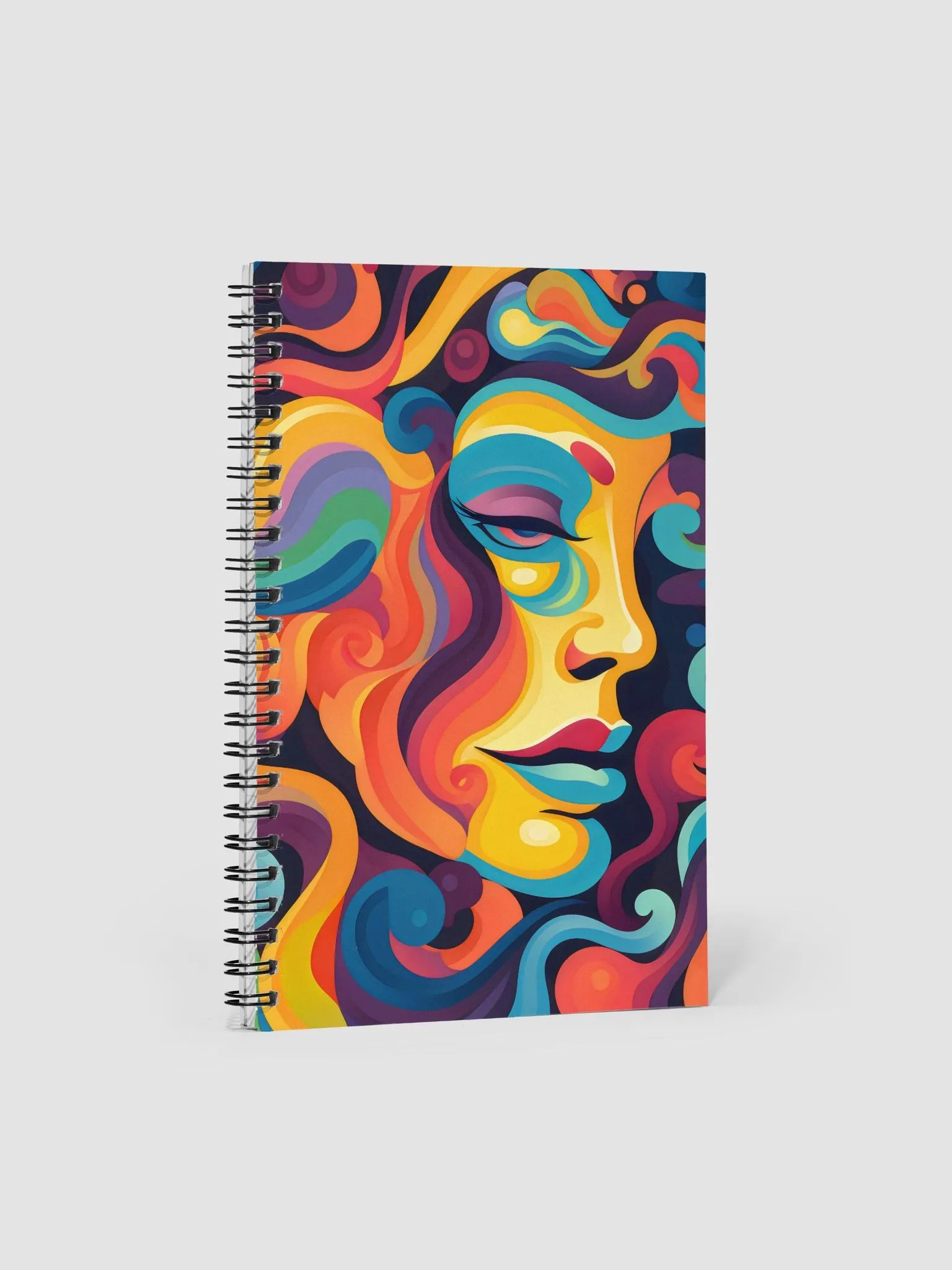 Vibrant Whirl of Emotions Psychedelic Profile Spiral Notebook product image (1)