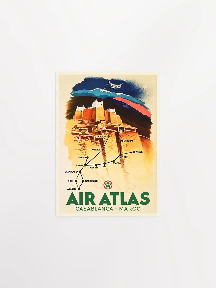 Morocco, Air Atlas, 1950s — retro travel poster, vintage travel print product image (7)