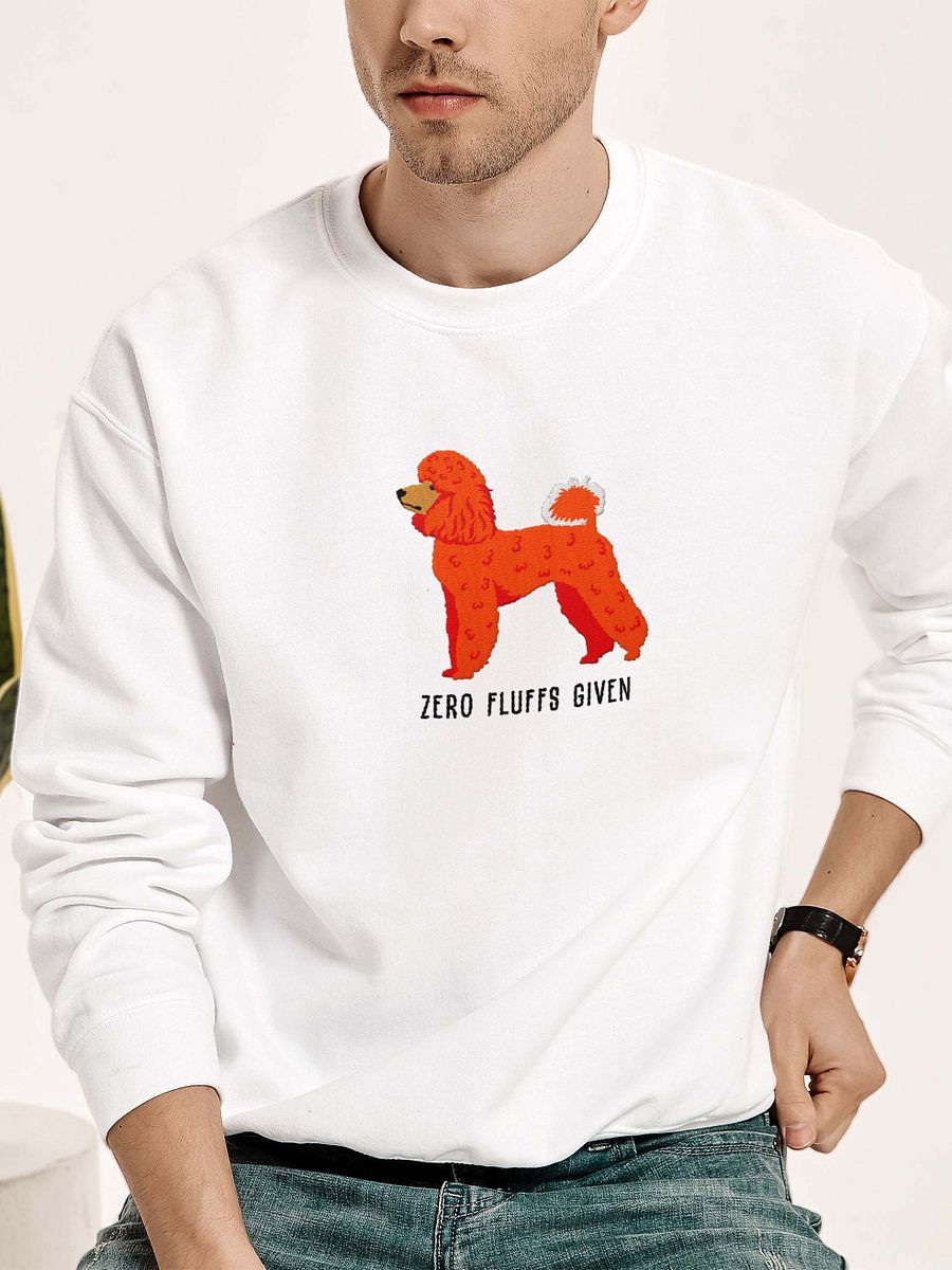 Zero Fluffs Given Sweatshirt (Embroidered) of a Mini Poodle(Red) product image (2)