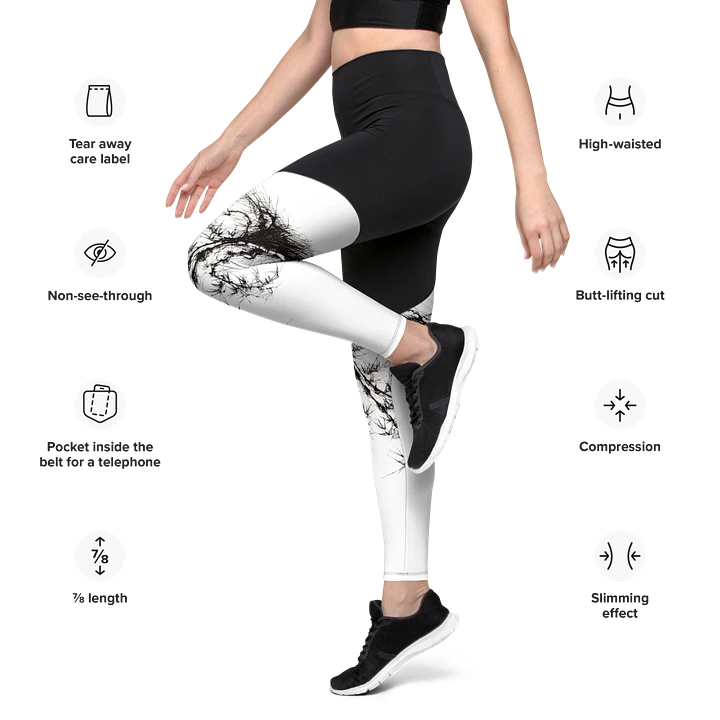 Bamboo Root All-Over Print Sports Leggings product image (2)