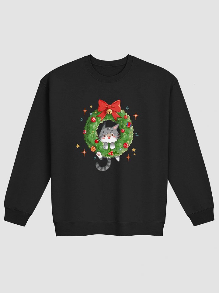Christmas tabby cat wreath - Crewneck Sweatshirt product image (1)