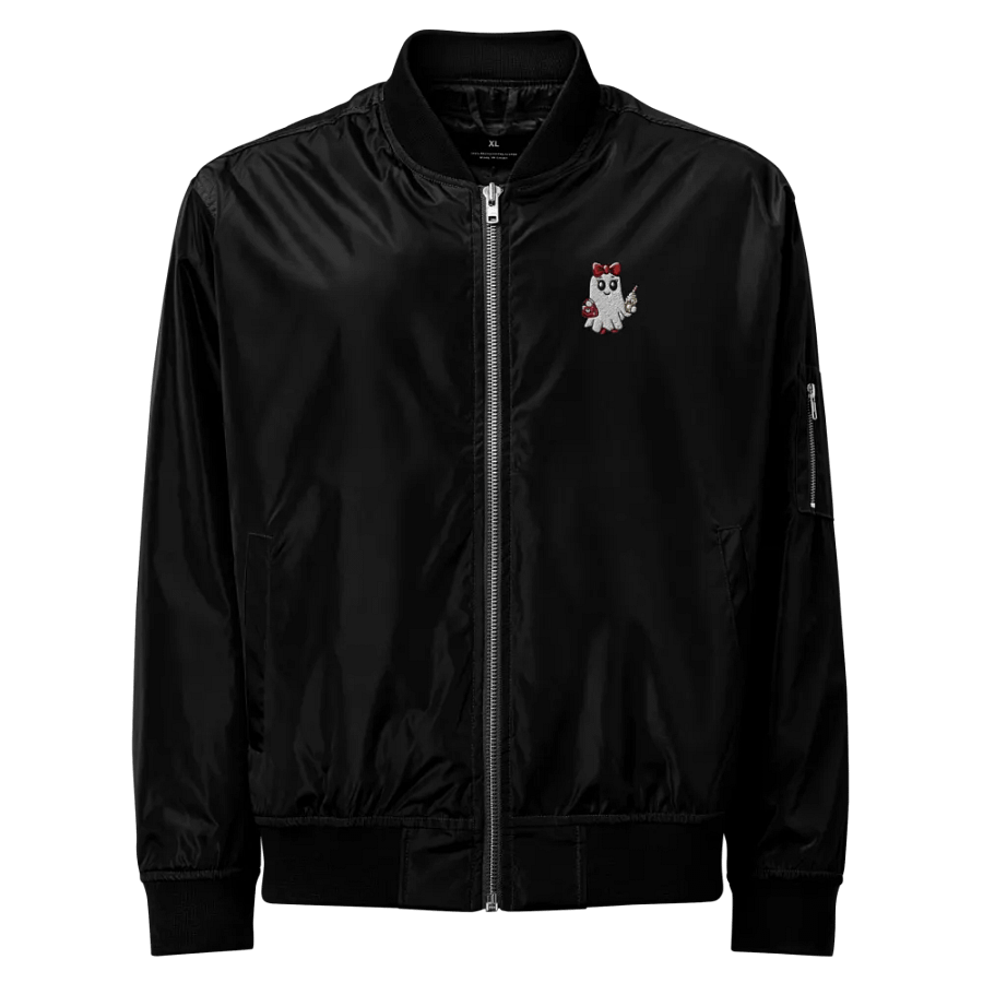 Stylish Ghost Embroidered Premium Recycled Bomber Jacket product image (1)