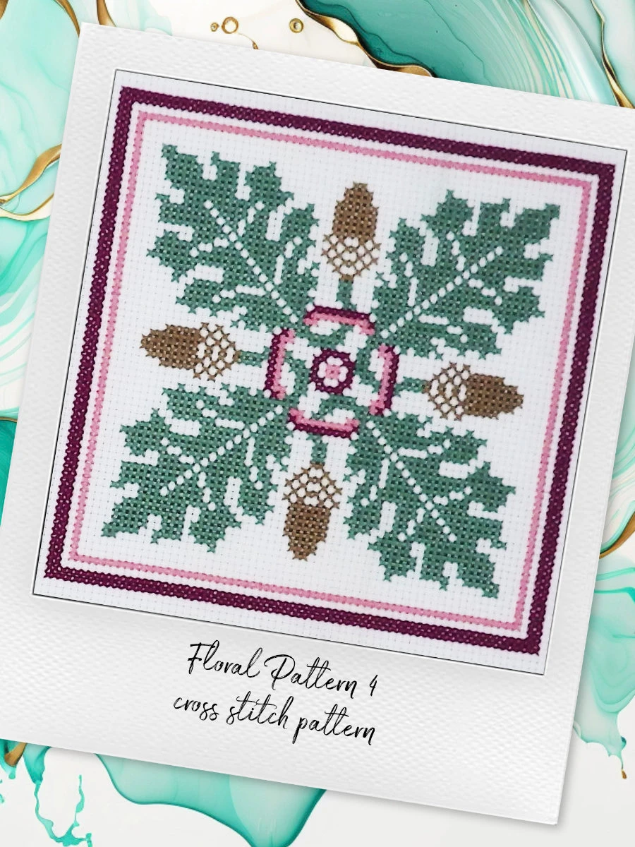 Oak Leaves and Acorns: Abstract Cross Stitch Pattern PDF product image (4)