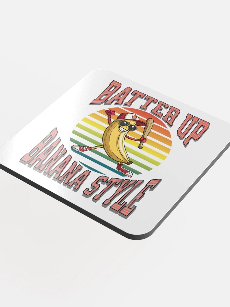 Batter Up Banana Style Baseball Retro Funk Cork Coaster product image (1)