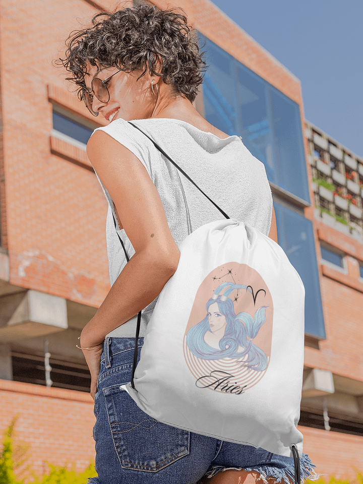 Reach for the Stars: Adorable Horoscope Drawstring Bag - Aries product image (1)