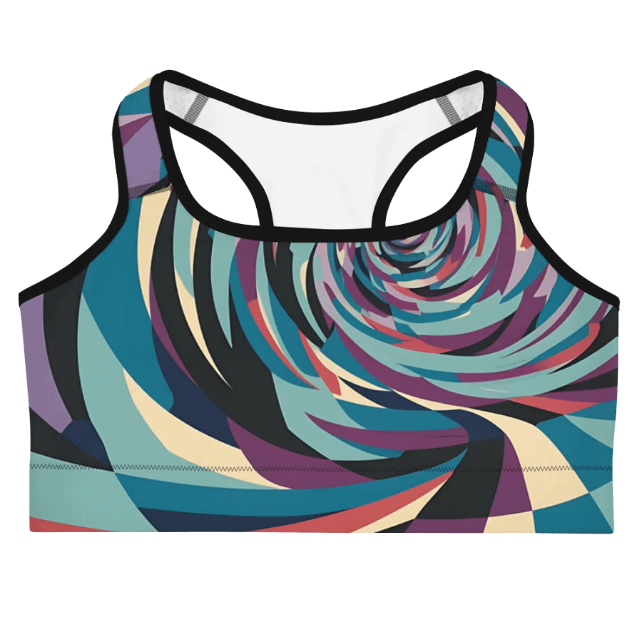 Abstract Lithographic Pattern Design Sports Bra - V5 product image (3)