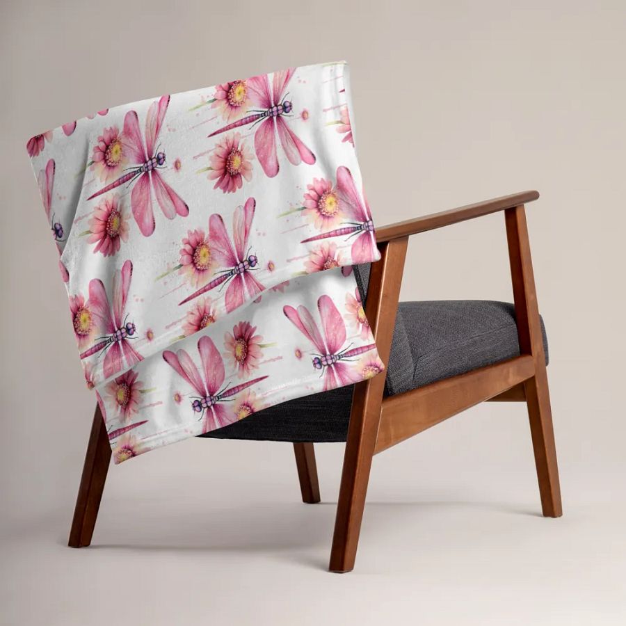 Pink Dragonfly Blanket product image (3)