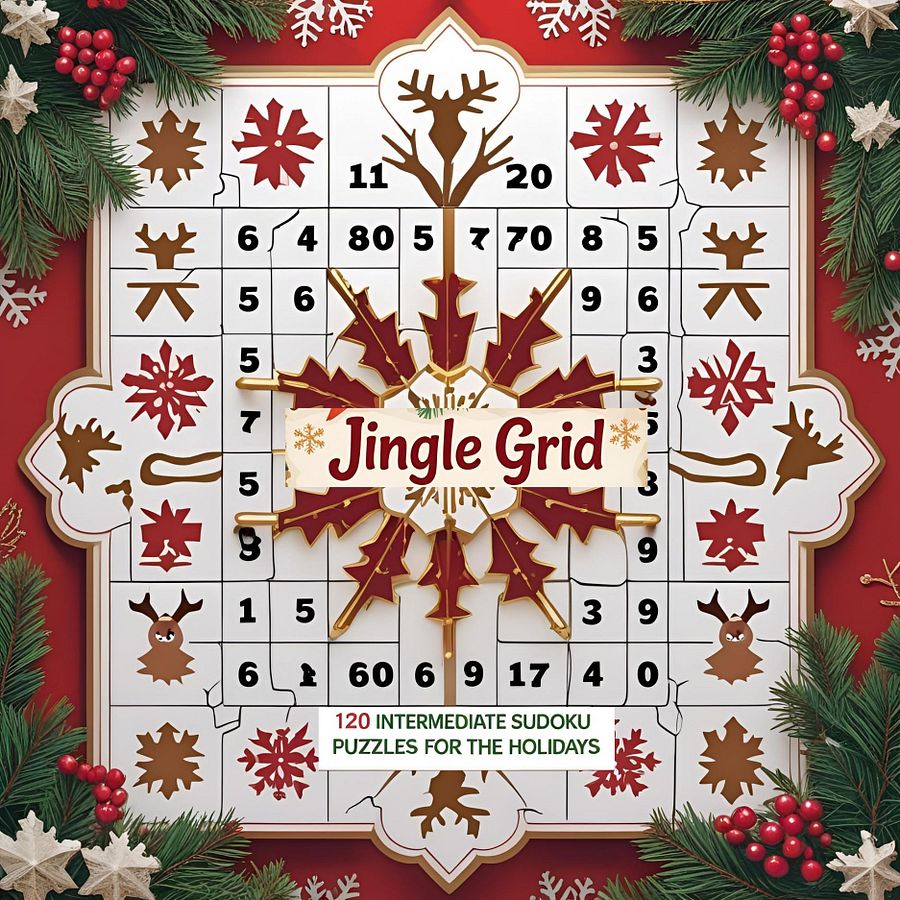 Jingle Grid - 120 Intermediate Sudoku Puzzles for the Holidays product image (1)