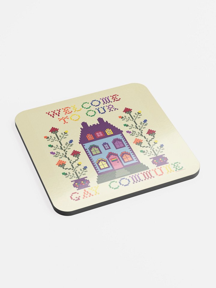 Welcome to Our Gay Commune Coaster - Pride Flag product image (2)