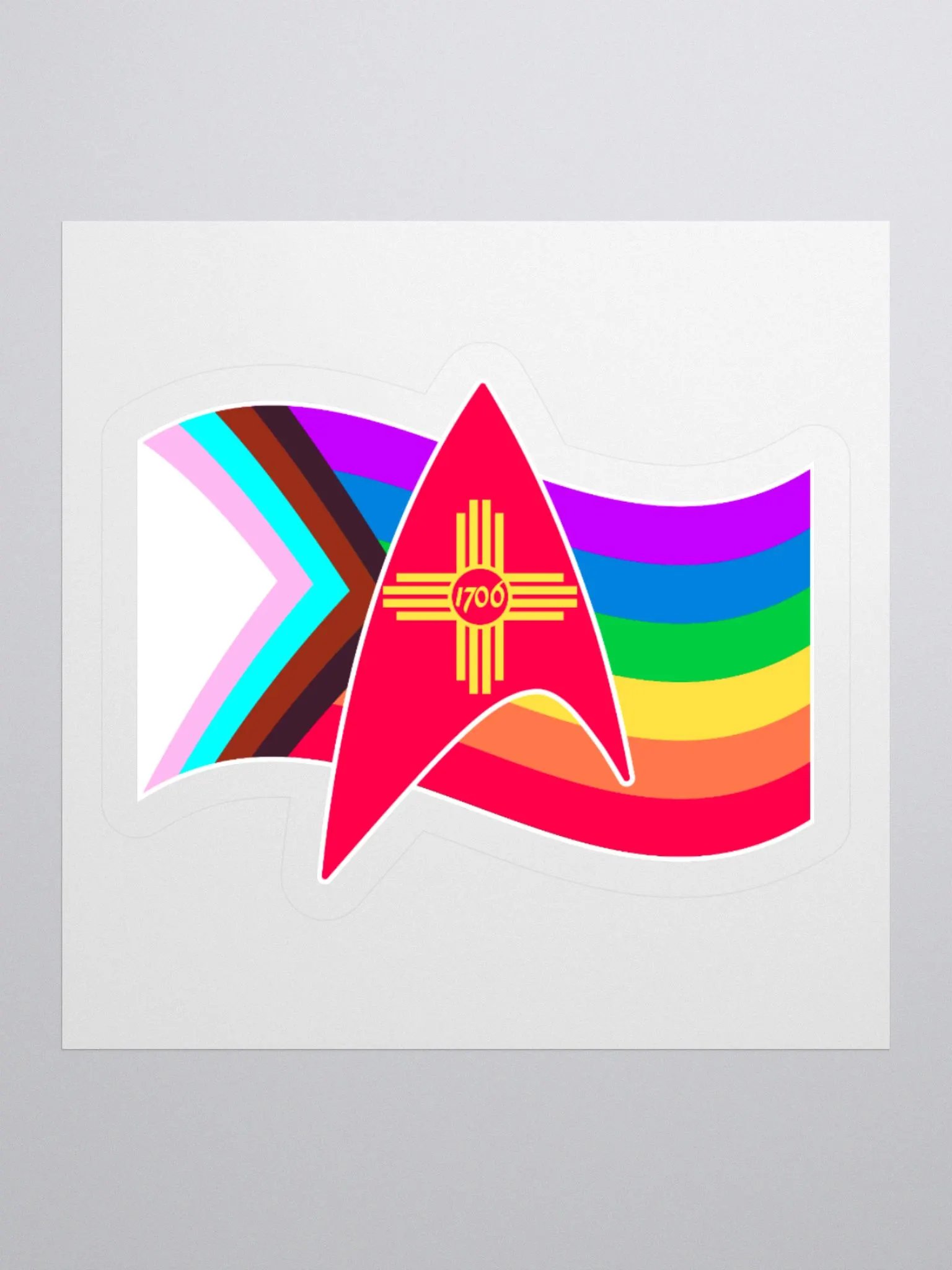 Albuquerque, NM Flag Badge with Pride Flag product image (1)