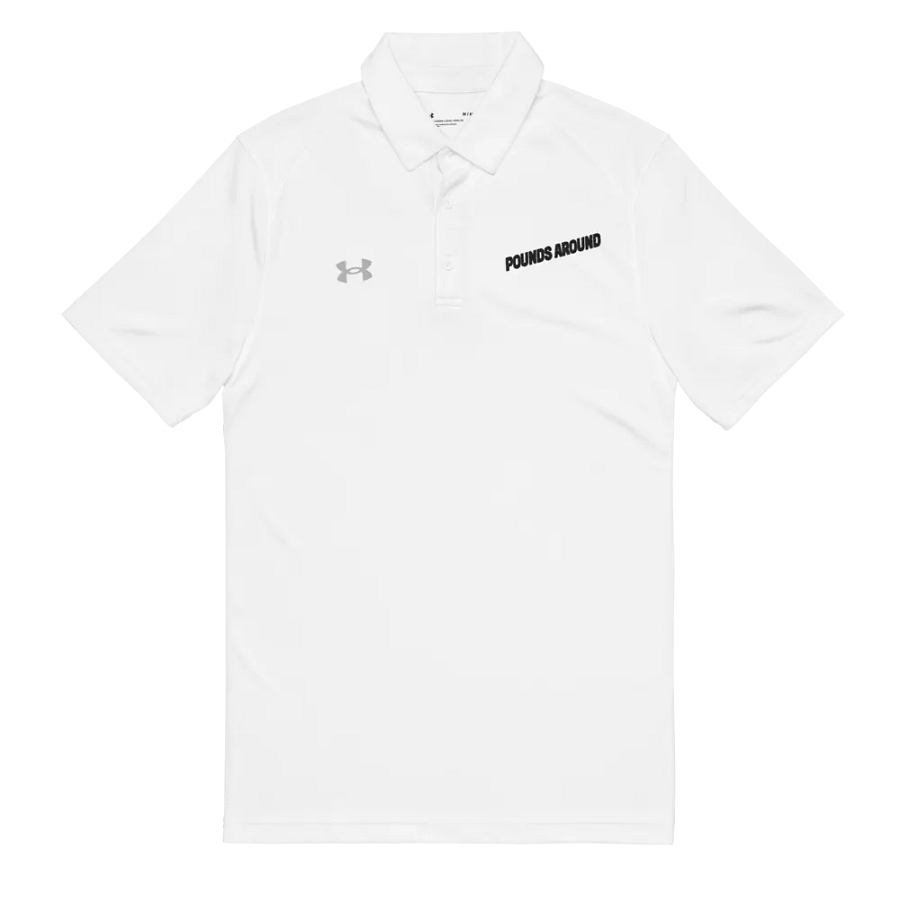 POUNDS AROUND WHITE AND BLACK UNDER ARMOUR POLO SHIRT product image (6)