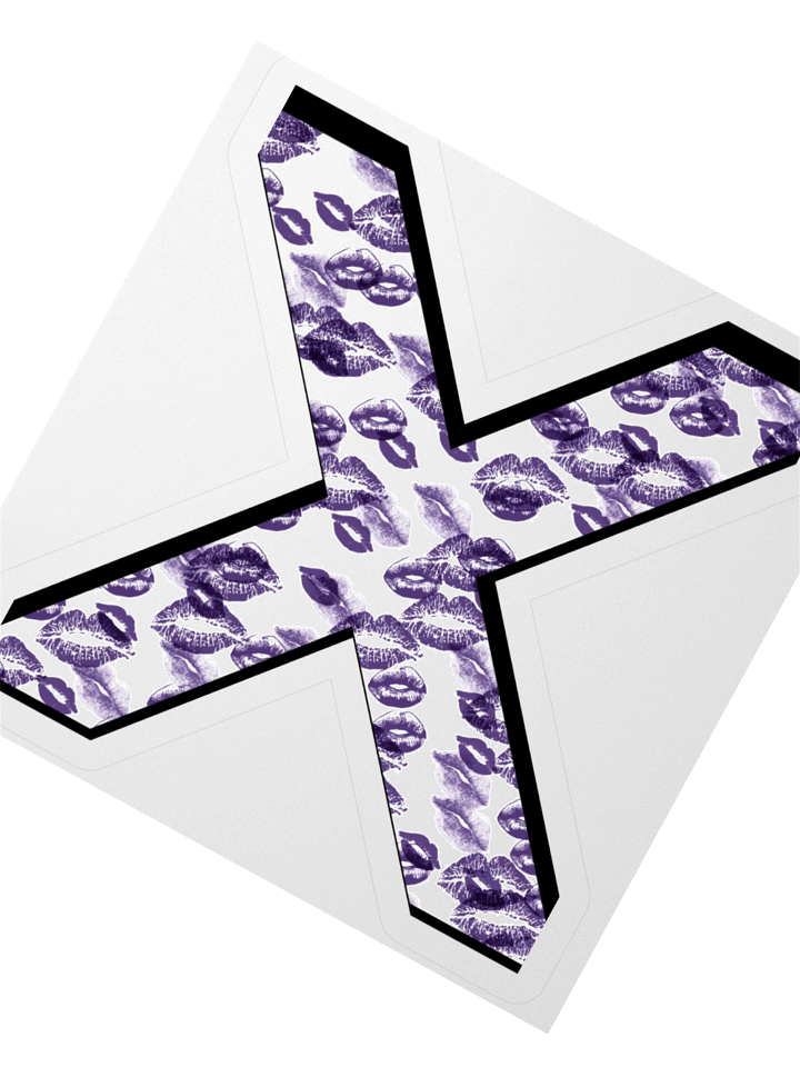 White X Purple Lipstick Kisses | Kiss-cut Sticker product image (2)