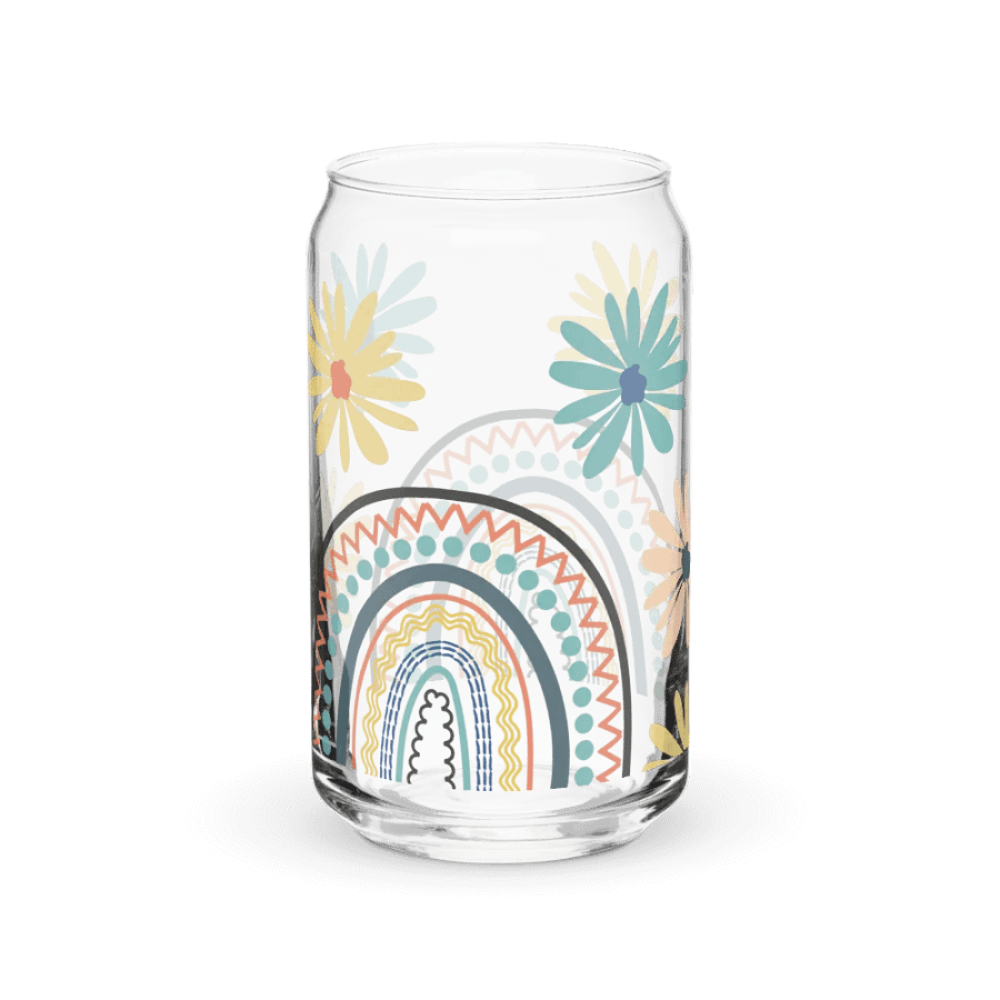 Rainbow Blooms Glass Can product image (10)