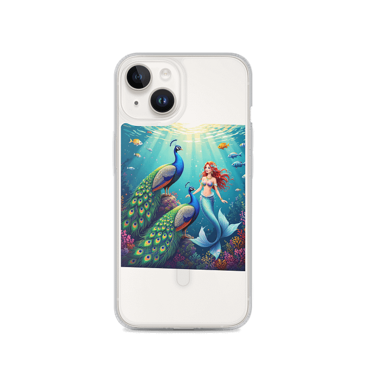 Mermaid and Peacocks iPhone® MagSafe® Clear Case product image (4)