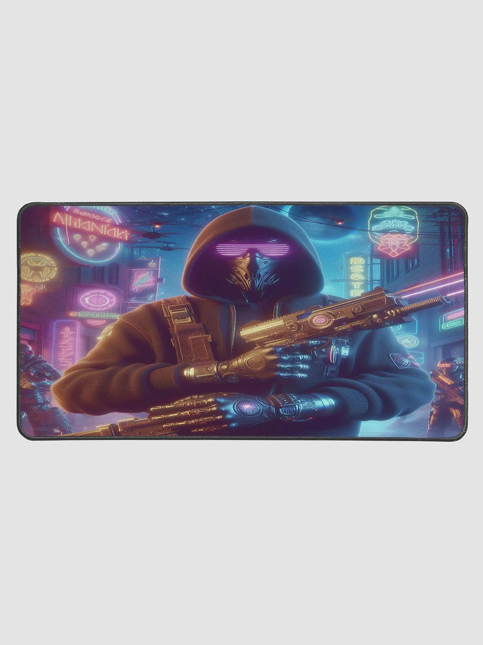 Neon Cyber Soldier Desk Mat product image (1)