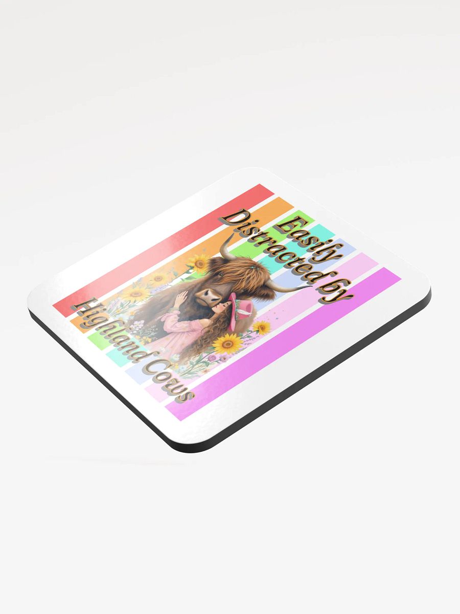 Easily Distracted By Highland Cows Embrace Cork Coaster product image (4)