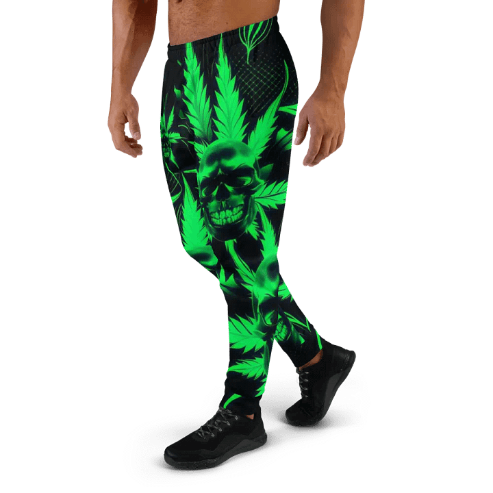 Glowing Green Skulls Men's Joggers product image (1)