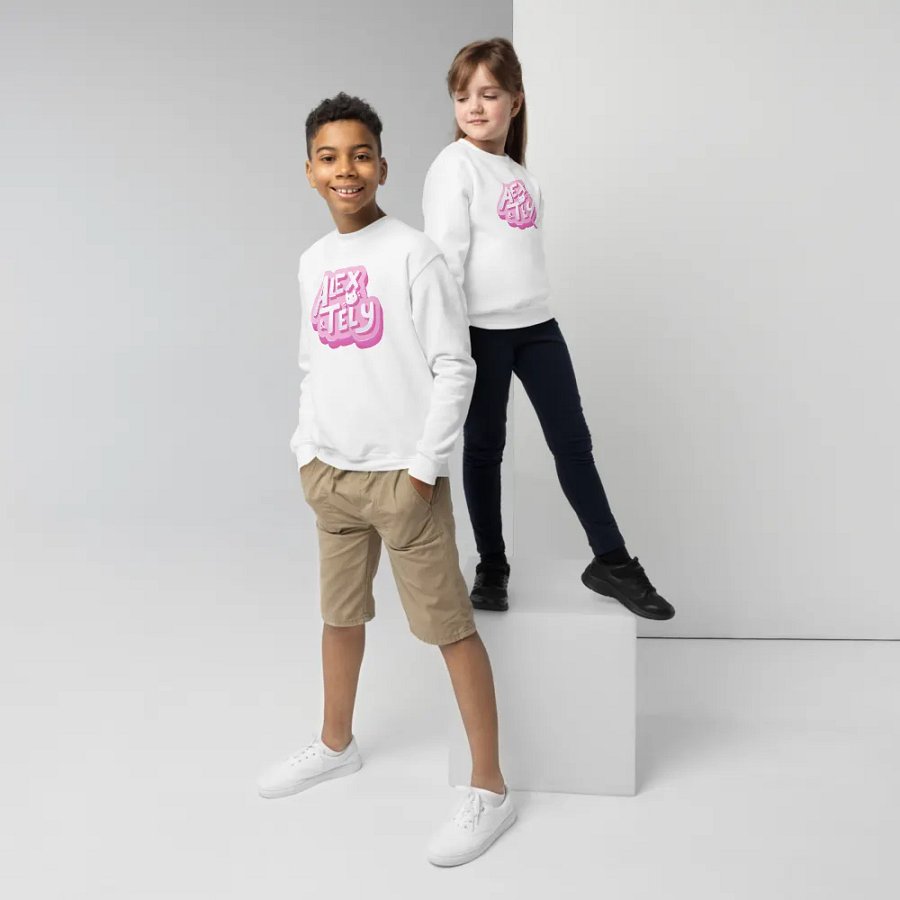 Alex & Tely Pink Logo Youth Sweatshirt product image (5)