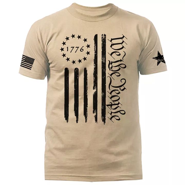 We The People Large Vertical US Flag American Pride Patriotic Graphic T-shirt product image (1)