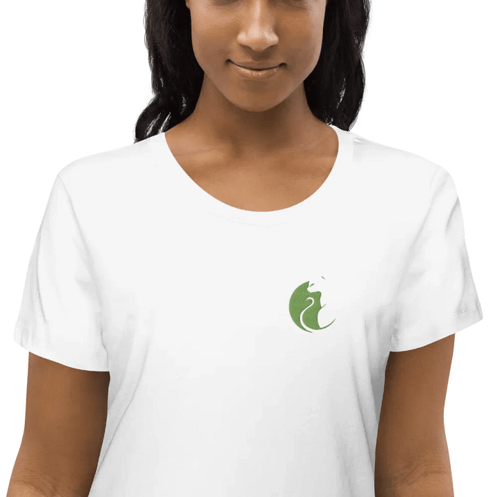 KawaiiKitten Embroidered Organic White Tee! product image (2)