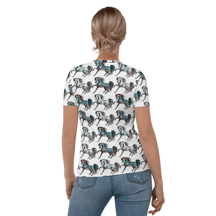 Prancing White Arabian Lady's Short Sleeve Tee product image (1)