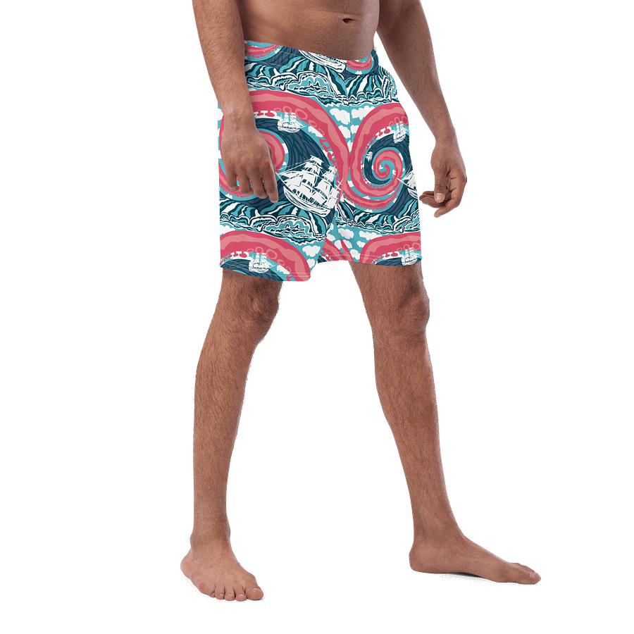 Kraken Vibes Men’s Swim Trunks | Nautical Adventure Swimwear 🐙 UPF 50+ Eco-Friendly | Monique Faella Designs™ product image (3)
