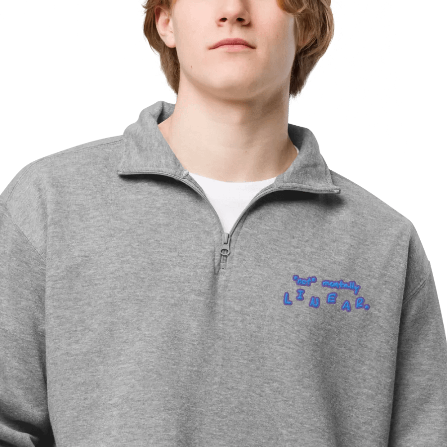 *not* mentally linear. (violet design) embroidered quarter zip product image (9)