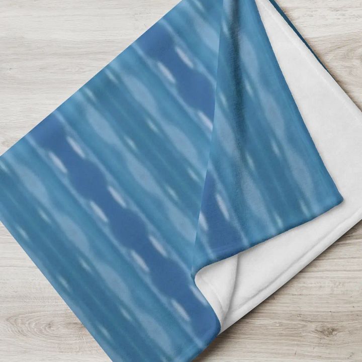 Ocean Blue Striped Throw Blanket product image (2)