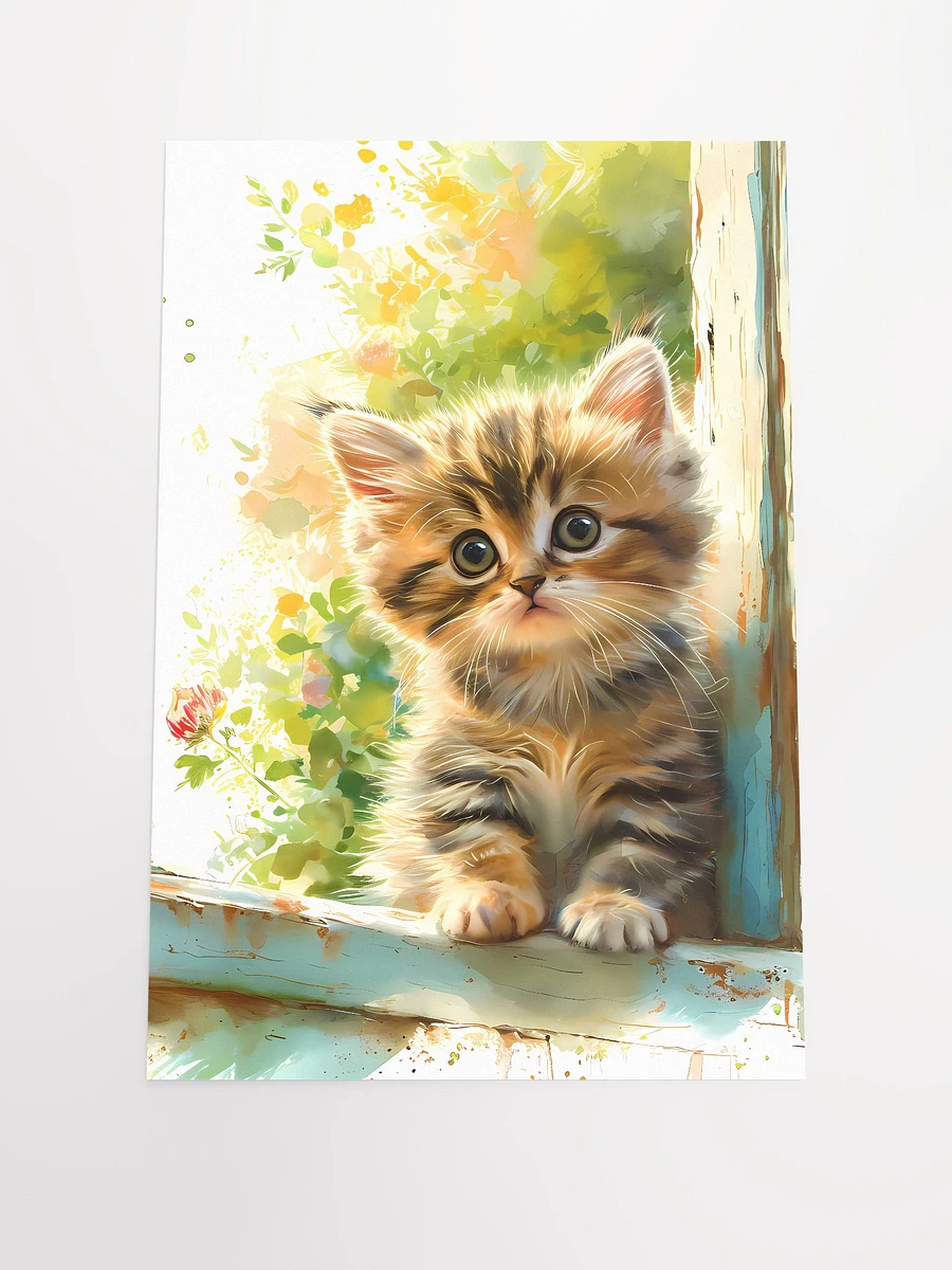 Tabby Kitten by the Window at Sunrise Matte Poster product image (3)