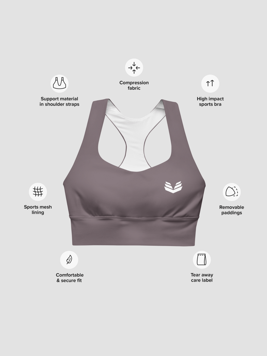Longline Sports Bra - Dusty Taupe product image (7)