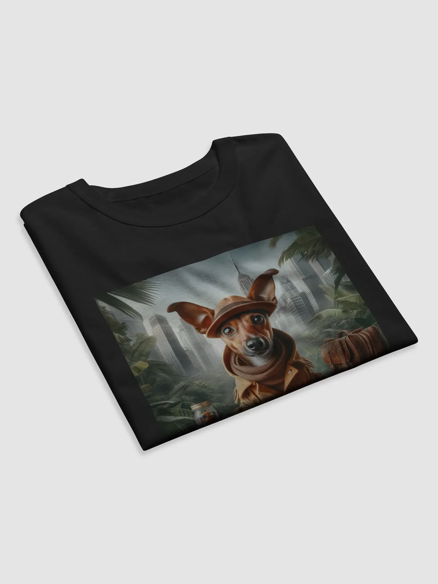 Cute Dog As City Jungle Explorer - Cool Art T-Shirt product image (10)