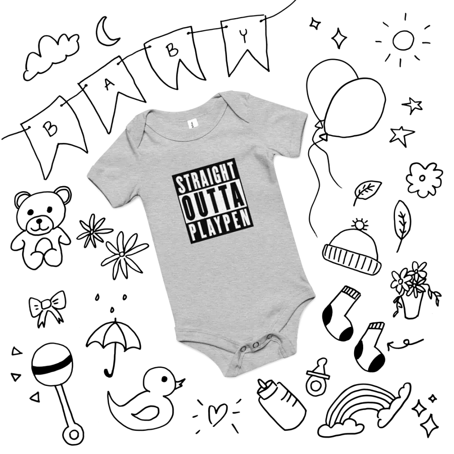 Straight Outta Playpen Baby Onesie product image (42)