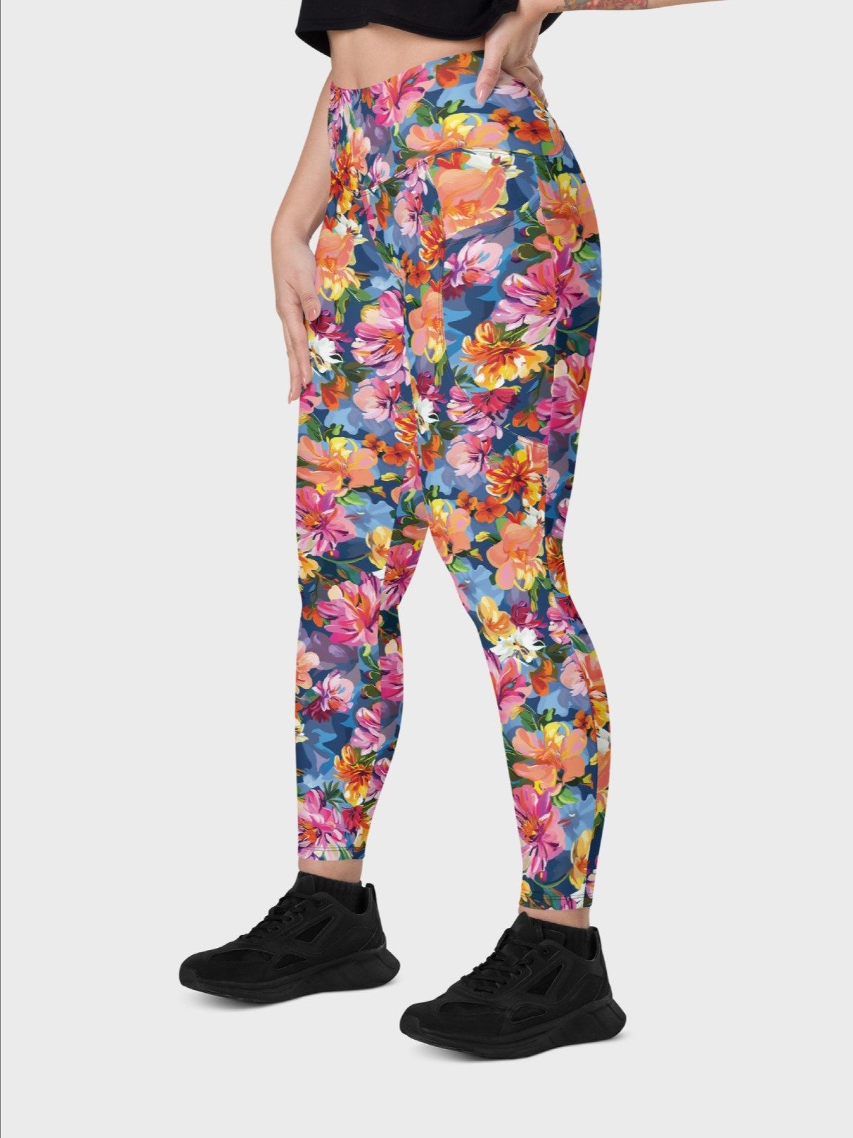 Leggings with Pockets "Bold Abstract Florals" product image (9)