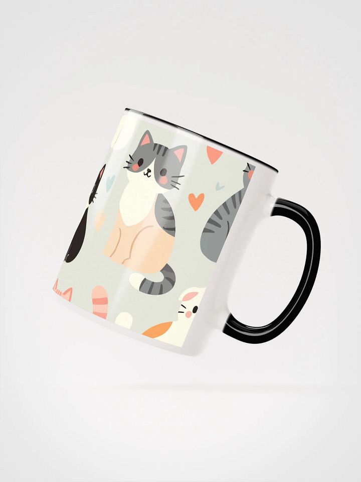 Pastel Cat Pattern Mug with Color Inside product image (2)