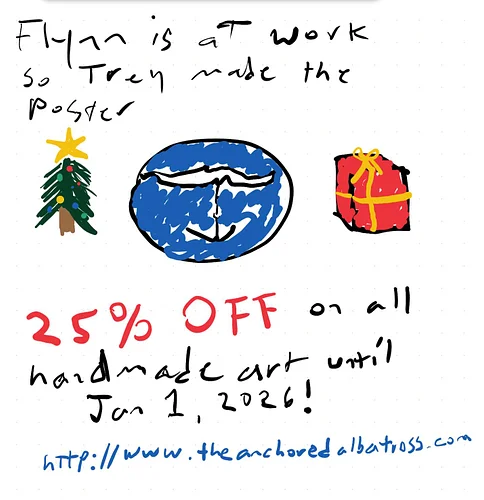 We’re having a Christmas sale! All handmade items in the shop are 25% off until New Year’s Day! All proceeds from this sale w...