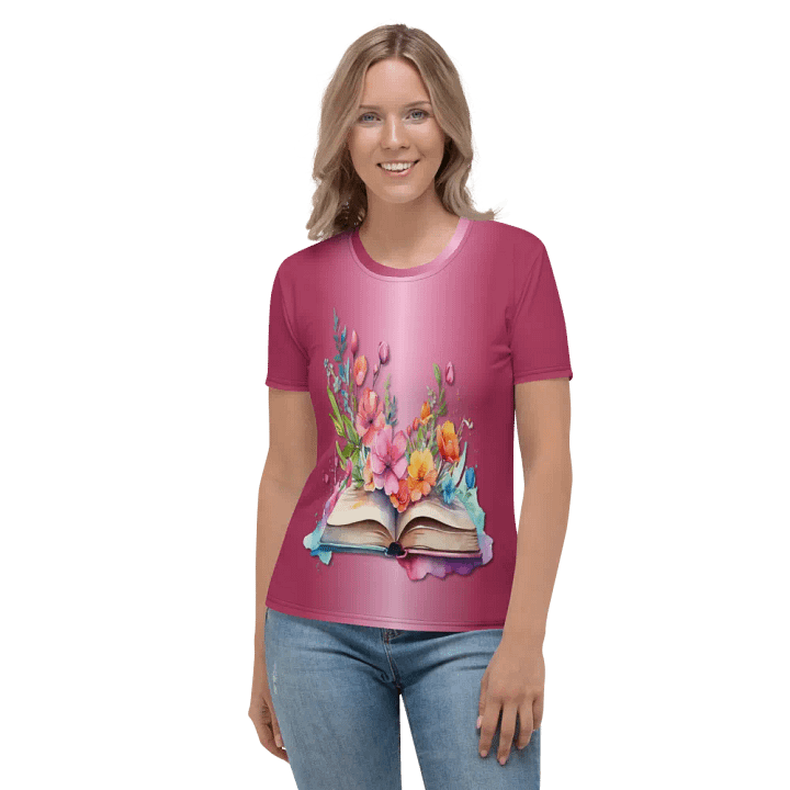 Floral Book All Over Print T-shirt product image (2)
