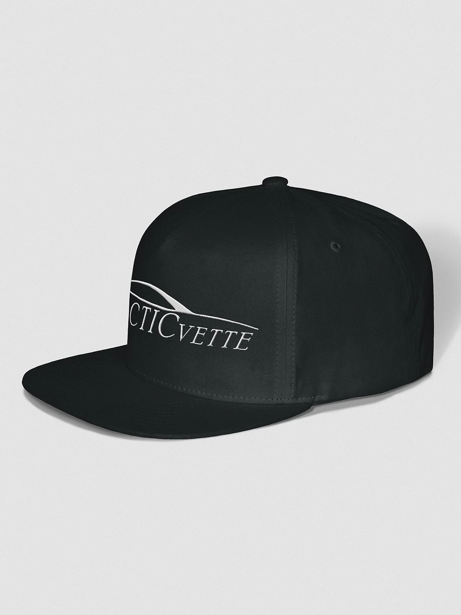 Arctic Vette Flat Bill Snap Back Hat - White Embroidery product image (2)