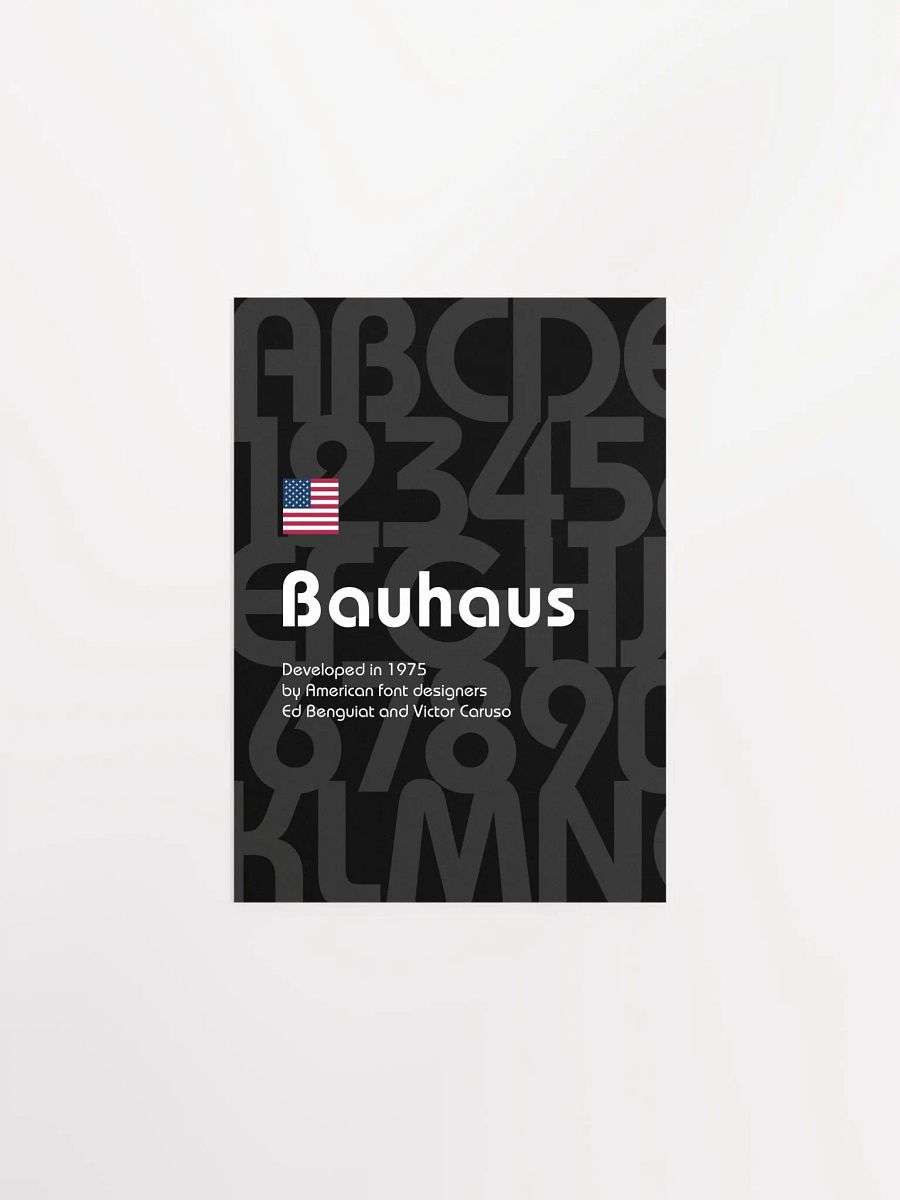 Bauhaus font, 1975 — design typography poster, abstract print, aesthetic art poster, modern poster, typography wall decor, 1950s poster product image (6)