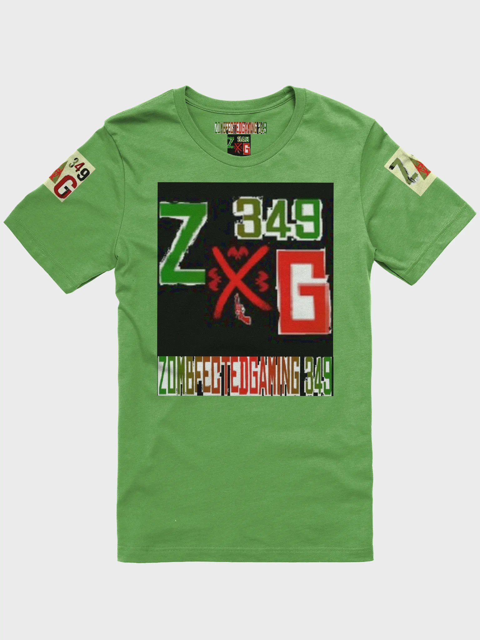 ZombfectedGaming 349 Green T-Shirt w/ Classic ZG349 Logo Side Badge product image (3)