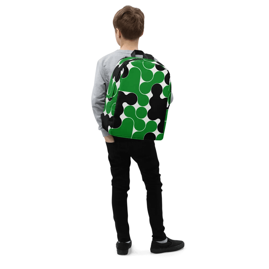 Green & Black Circles All-Over Print Minimalist Backpack product image (6)