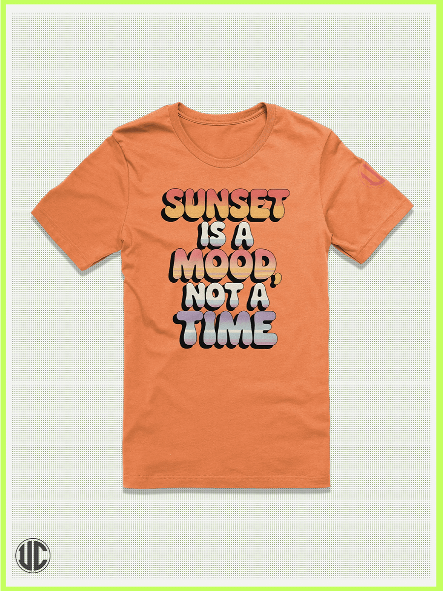 Sunset Is a Mood – Retro Gradient Beach Tee product image (1)