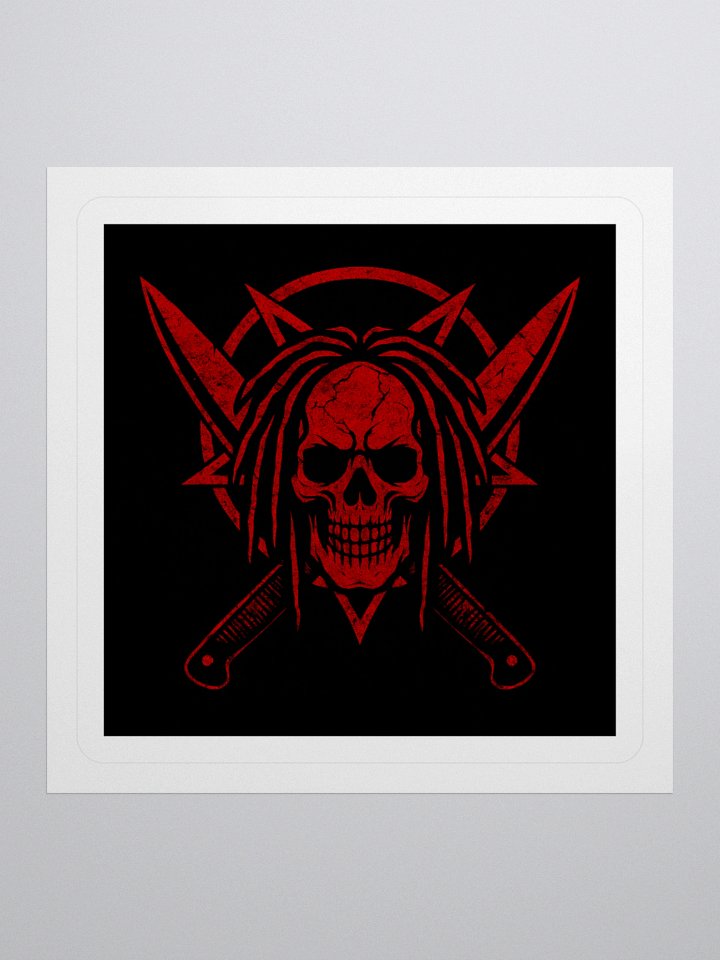 SixKutt Skull Emblem Sticker – Blood Red Edition product image (3)