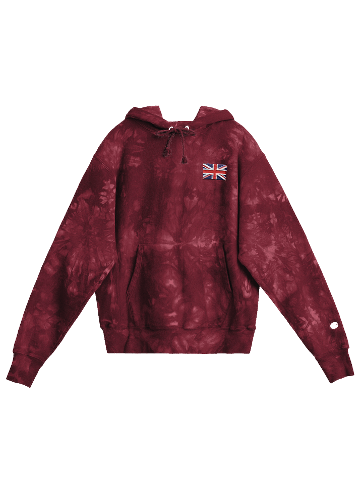 Union Jack Embroidered British Flag Tie-Dye Champion Hoodie product image (1)