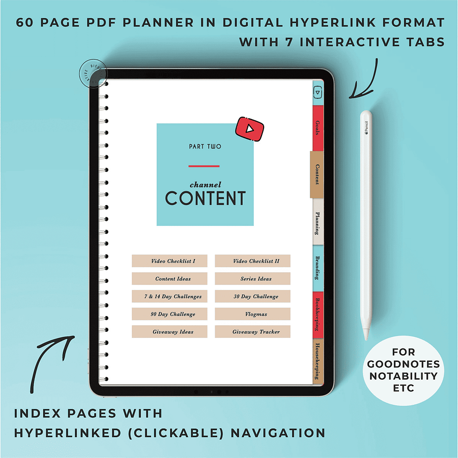 YouTube Digital Planner and Workbook Kit - Color product image (6)