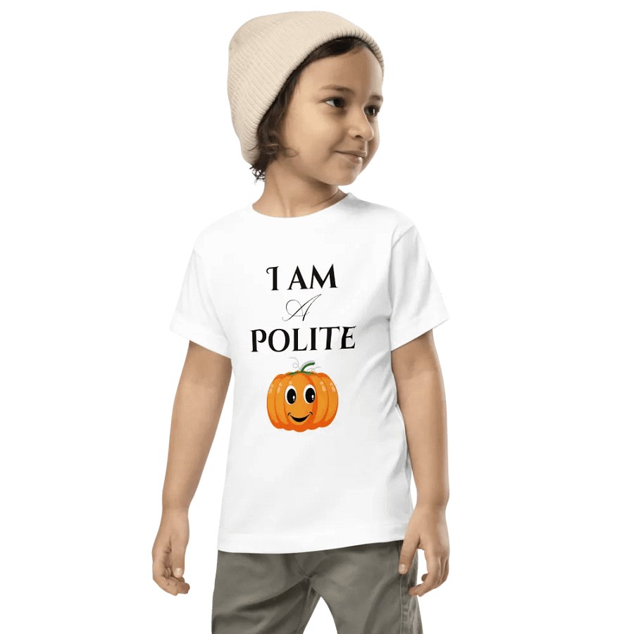 I Am a Polite Pumpkin Patch Toddler T-Shirt – Adorable Halloween Kids' Apparel product image (7)
