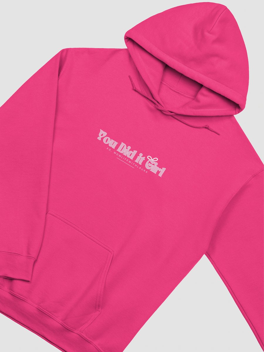 You Did it Girl Bow Hoodie - Hot Pink/Light Pink product image (3)